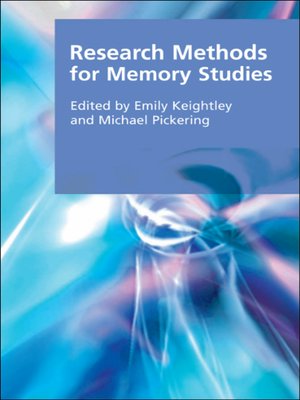 cover image of Research Methods for Memory Studies
